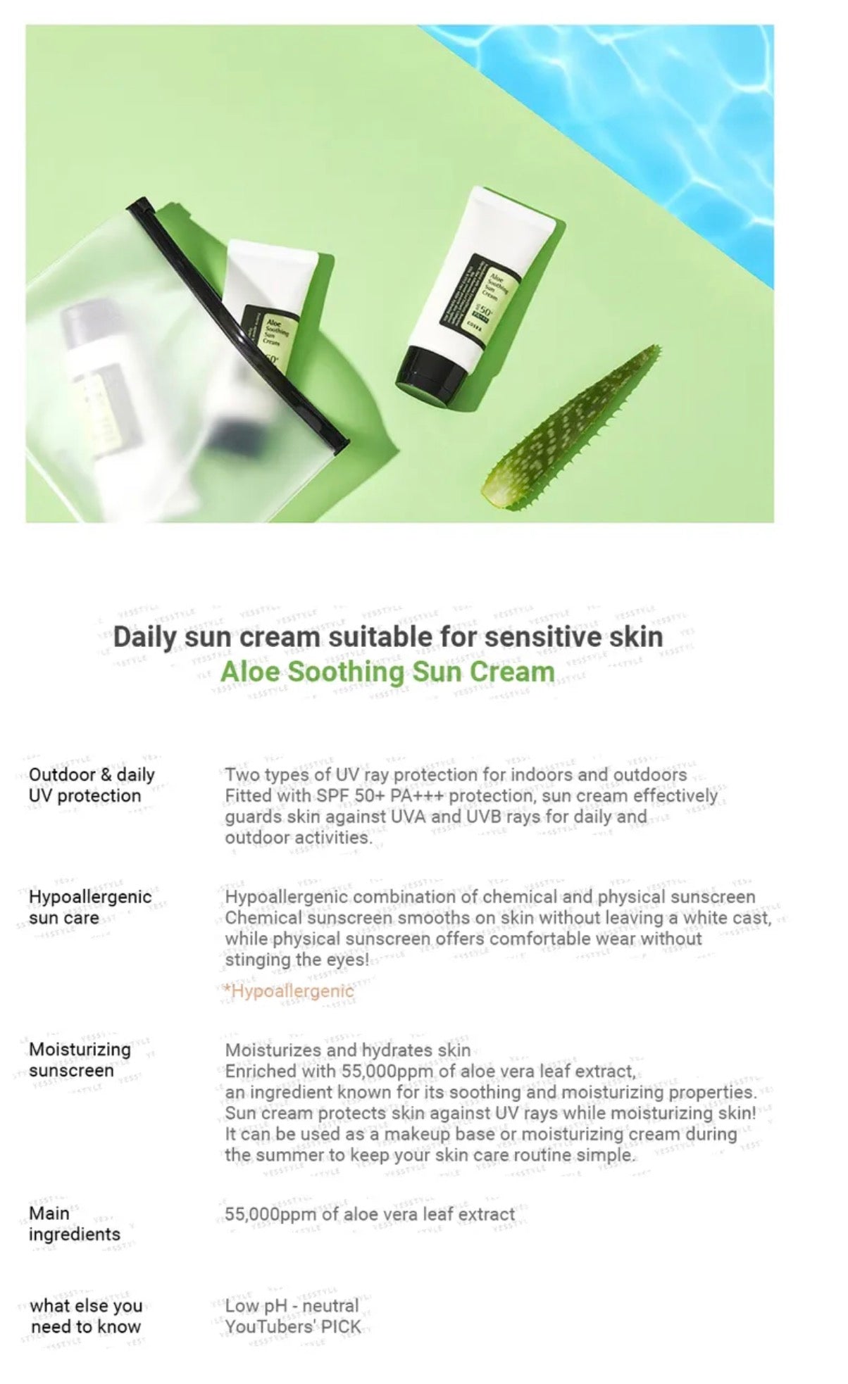 Cosrx Aloe Spf 50 Shoothing Sun Cream 50ml